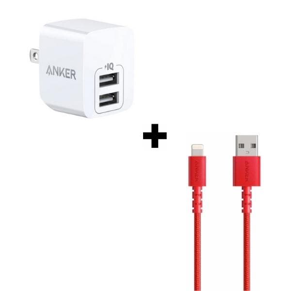 Bộ Combo cáp sạc Anker 12W Lightning A8012-Màu đen