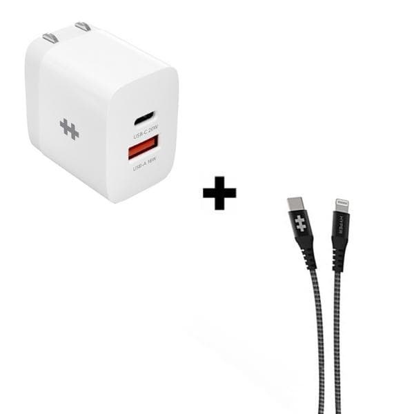 Bộ Combo cáp sạc Hyper 20w Type-C to Lightning-Màu đen - ảnh 1