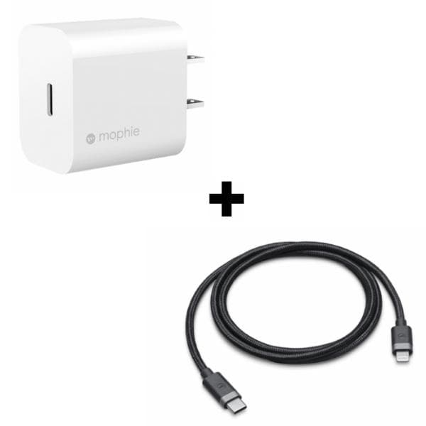 Bộ Combo cáp sạc Mophie 20W Type-C to Lightning màu đen