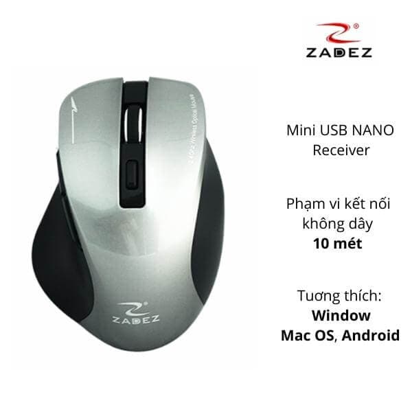 Chuột không dây Zadez M-353-Màu bạc - ảnh 2