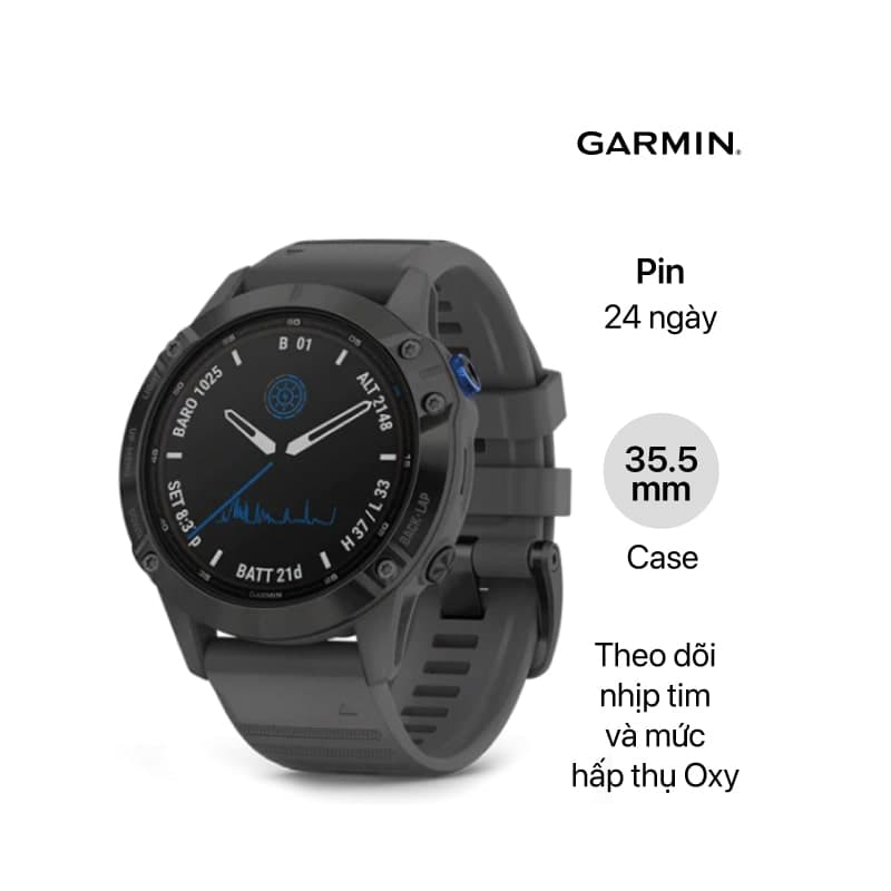 Đồng hồ thông minh Garmin Fenix 6 Pro Solar - ảnh 1