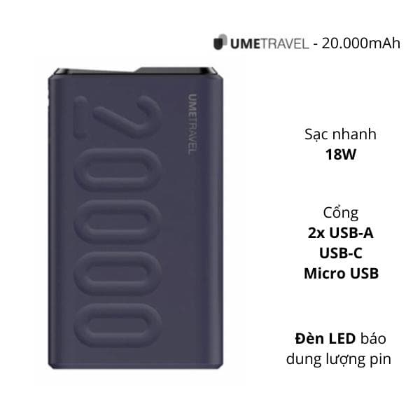 Pin sạc dự phòng 20000mAh Umetravel TRIP20000