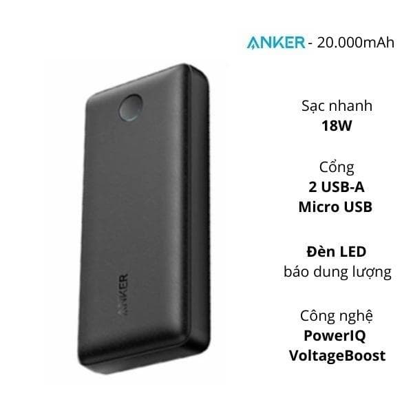 Pin sạc dự phòng Anker PowerCore Select 20.000mAh