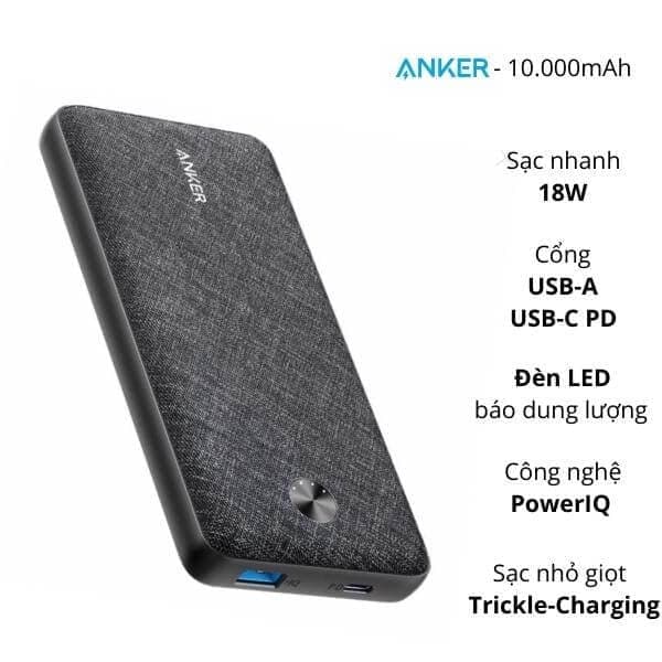 Pin sạc dự phòng Anker PowerCore Slim 10000 PD A1231 (Likenew)