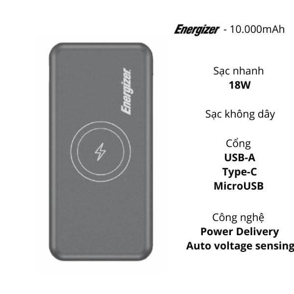 Pin sạc dự phòng Energizer QE10007PQGY