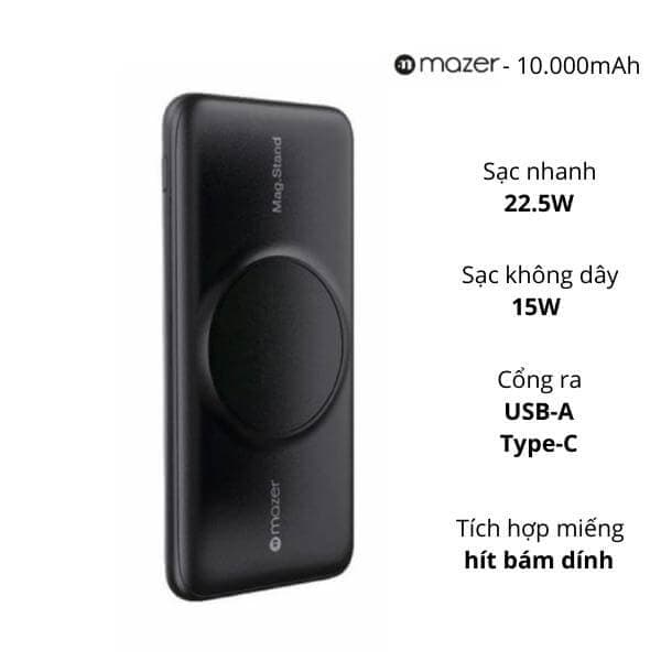 Pin sạc dự phòng không dây Mazer Infinite.Boost Ma