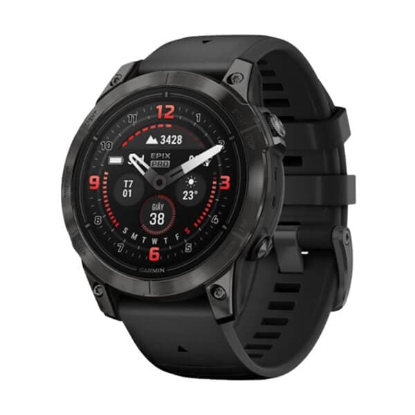 Đồng hồ thông minh Garmin Epix Pro Gen 2 47mm Sapphire Xám Carbon DLC Titanium - Dây Silicone