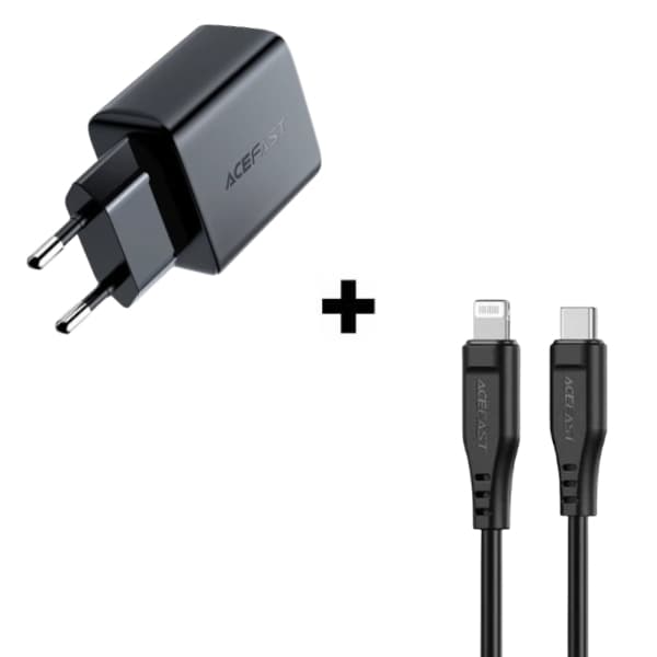 Bộ Combo cáp sạc ACEFAST 20W Type-C to Lightning màu đen