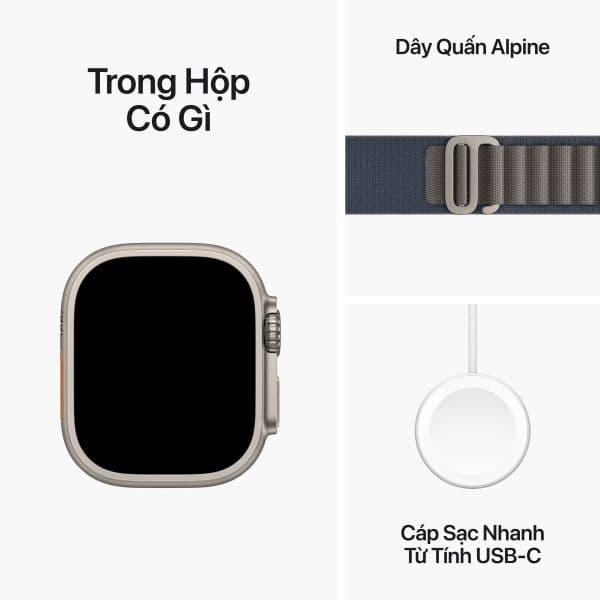 Apple Watch Ultra 2 49mm (LTE) Viền Titan - Dây Alpine Loop size M - ảnh 9
