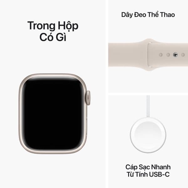 Apple Watch Series 9 45mm (GPS) Viền nhôm - Dây cao su size M/L - ảnh 6