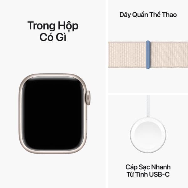 Apple Watch Series 9 41mm (GPS) Viền nhôm - Dây quấn thể thao - ảnh 6
