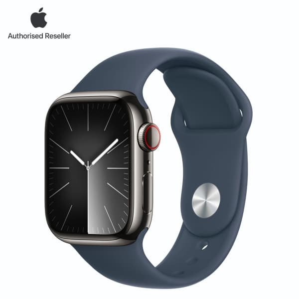 Apple Watch Series 9 45mm (LTE) Viền thép không gỉ - Dây cao su size S/M