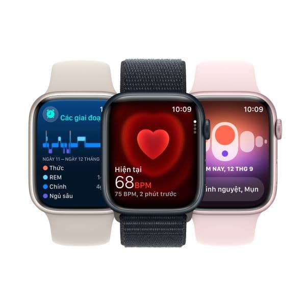Apple Watch Series 9 45mm (LTE) Viền thép không gỉ - Dây cao su size S/M - ảnh 4