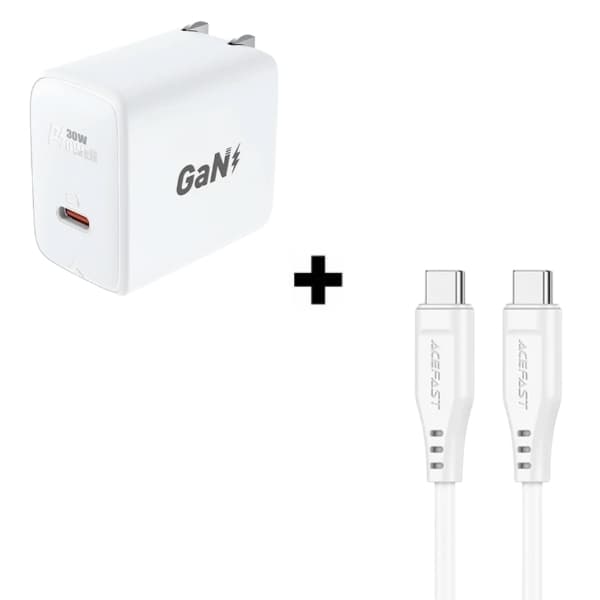 Bộ Combo cáp sạc ACEFAST 30W Type-C to C màu trắng