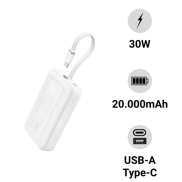 Pin sạc dự phòng Anker Zolo 1A1C 30W 20.000mAh (Build-in USB-C) A1689 - ảnh 1