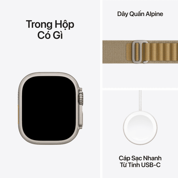 Apple Watch Ultra 2 (2024) 49mm (LTE) Viền Titan - Dây Alpine size M - ảnh 9