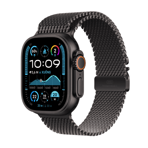 Apple Watch Ultra 2 (2024) 49mm (LTE) Viền Titan - Dây Milanese M - ảnh 1
