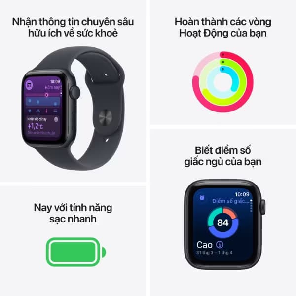 Apple Watch SE 3 (2025) 40mm (5G) Viền nhôm - Dây cao su M/L - ảnh 3