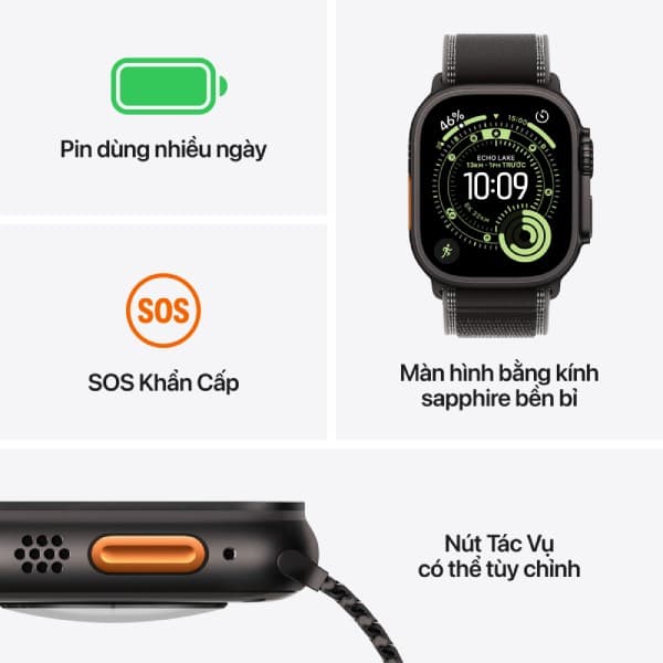 Apple Watch Ultra 3 (2025) 49mm (5G) Viền Titan - Dây Milanese - ảnh 3